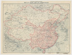The National Geographic Magazine Map of China and Its Territories by J. G. Bartholomew